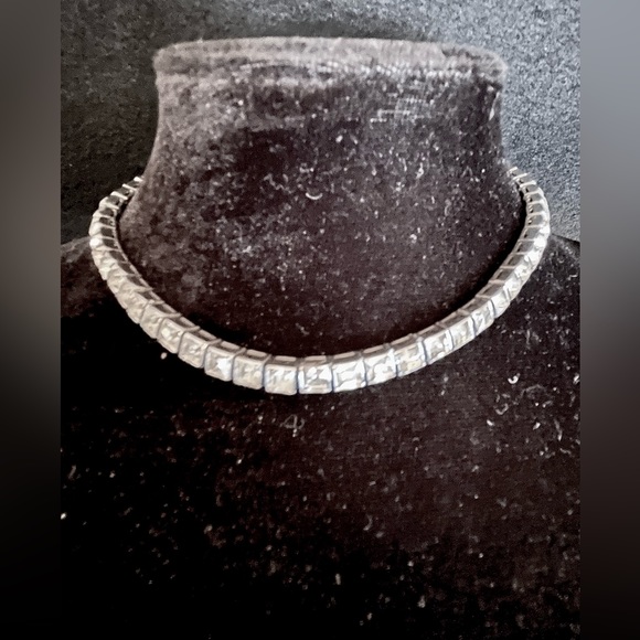 Vintage Dorsons Sterling & Crystal Rhinestones Necklace & Bracelet Set - Picture 3 of 8